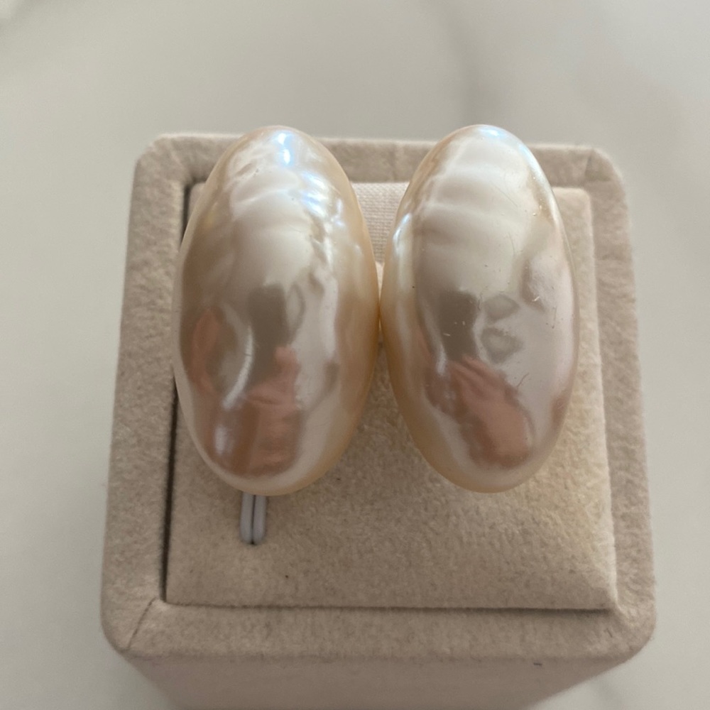 Chunky seashells like clip on earrings